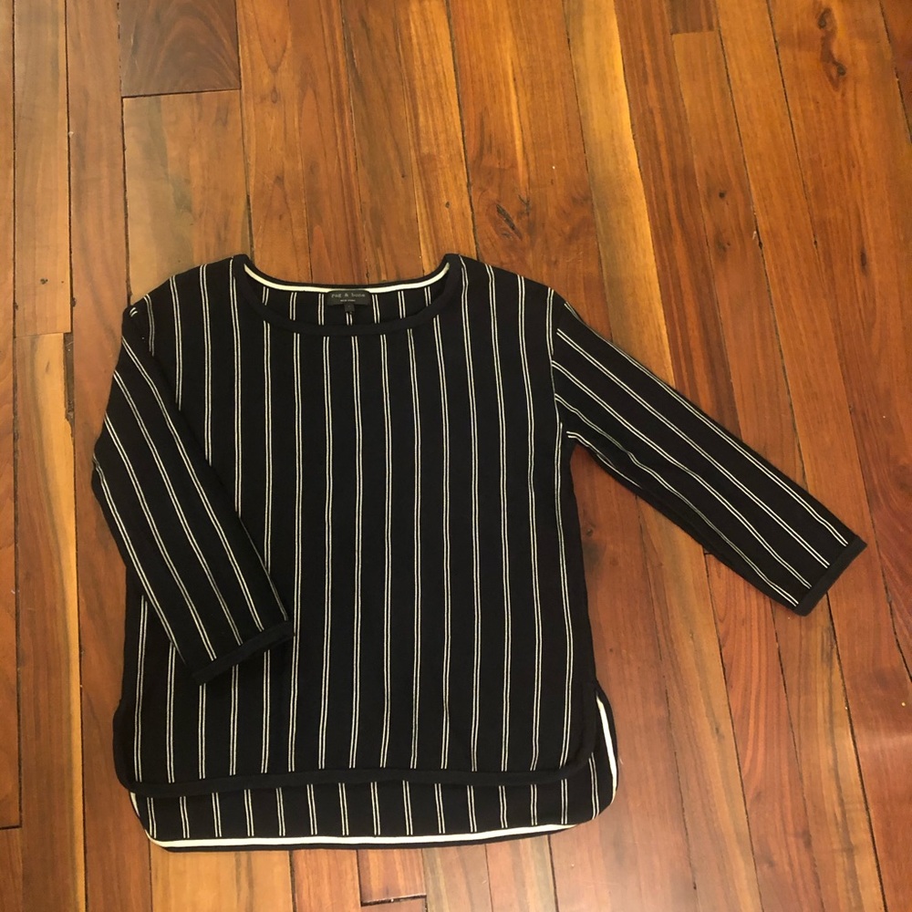 Rag & Bone  3/4-Sleeve Striped Pullover